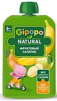 Gipopo Пюре Фруктовый салатик, с 6 месяцев, 90 г					