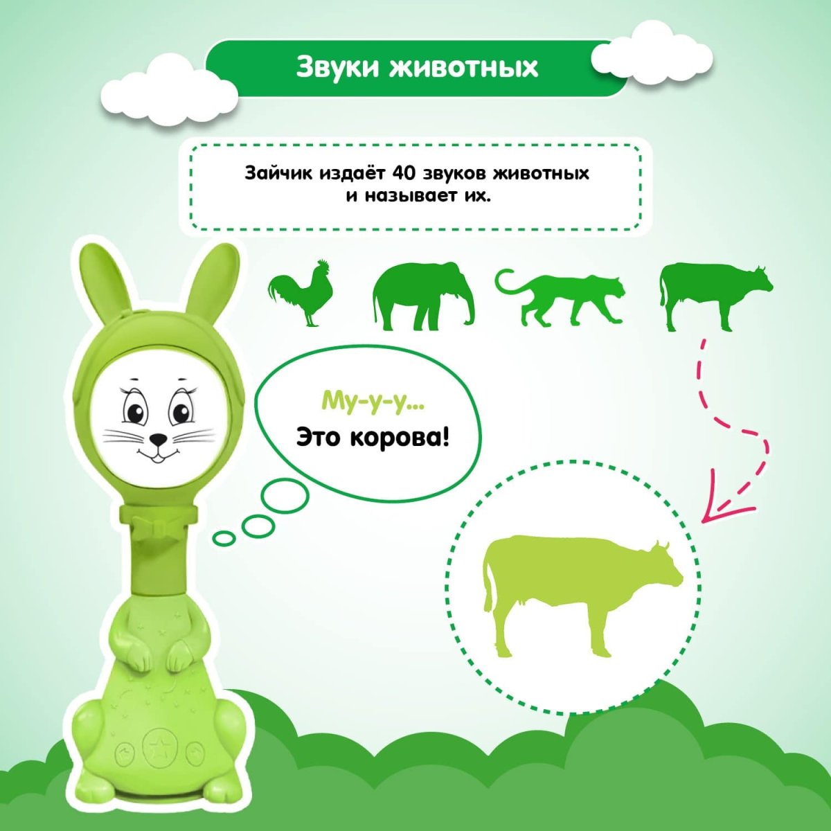 BertToys Зайчик Няня / цвет зеленый купить в Алуште