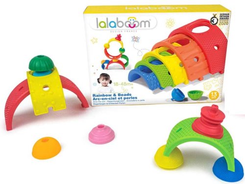 Lalaboom Игрушка развивающая "Радужный конструктор", 13 деталей