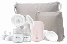 Philips Avent Молокоотсос двойной электронный / цвет розовый					